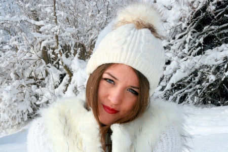 Snow winter girl white Photo