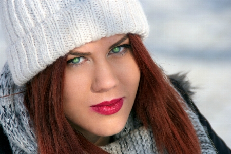 Winter girl hair fur Photo