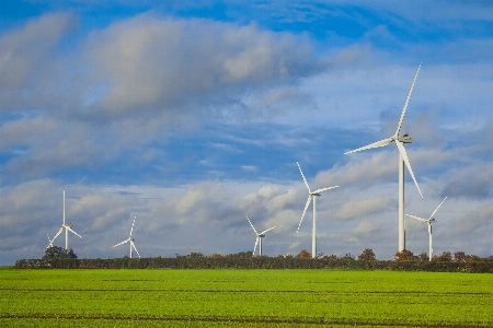 Field prairie windmill wind Photo