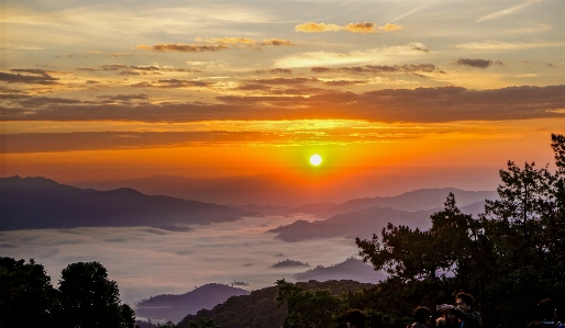 Foto Horizonte montanha nuvem céu