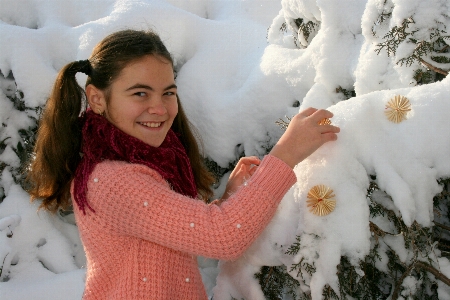 Snow winter people girl Photo