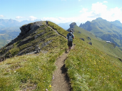 Walking mountain hiking trail Photo