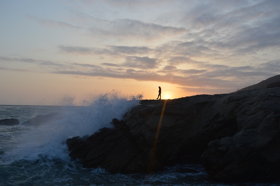 Man beach sea coast