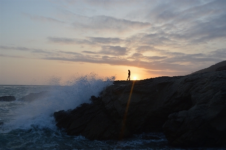 Man beach sea coast Photo