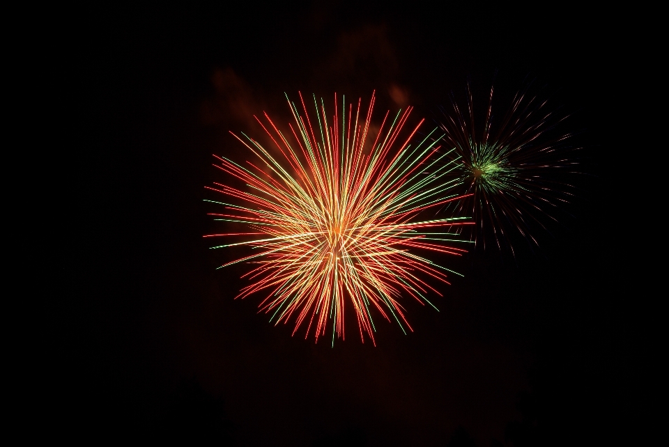 Recreación año nuevo fuegos artificiales fiesta