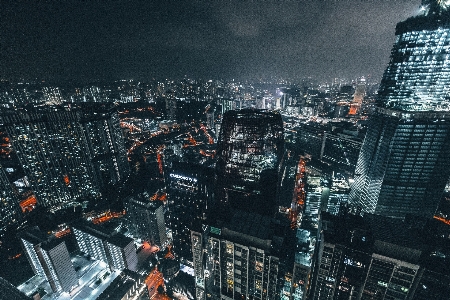 Foto Cakrawala kaki langit malam kota