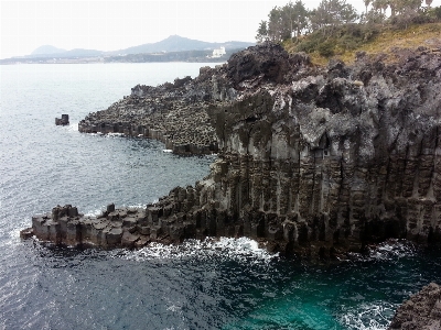 海 海岸 形成 崖 写真