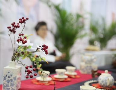 Tea flower decoration meal Photo