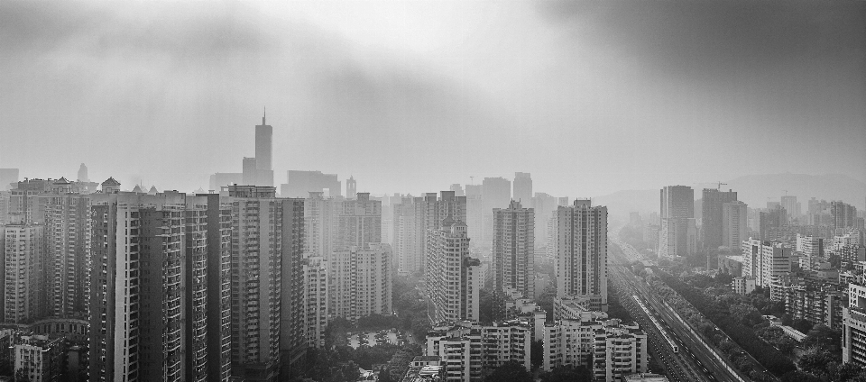 Horizonte preto e branco
 arquitetura céu