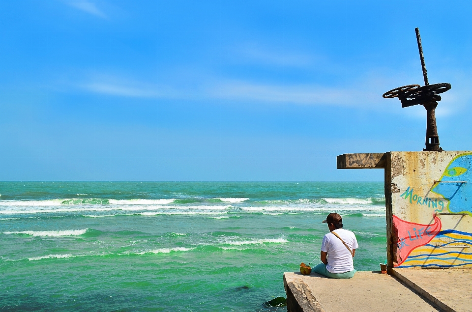 Man beach landscape sea