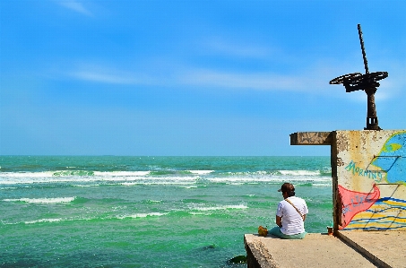 Man beach landscape sea Photo