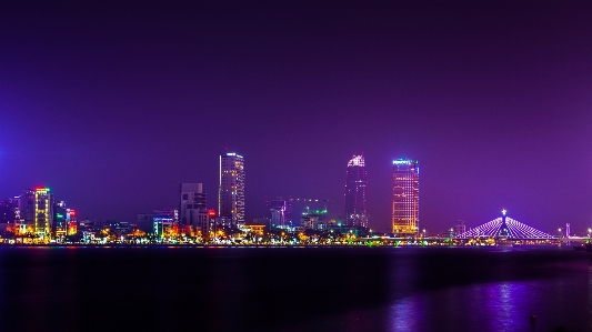 Horizon bridge skyline night Photo