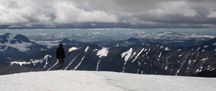 Landscape person mountain snow Photo