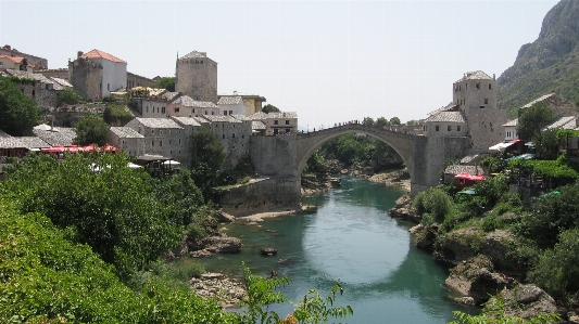 Bridge town river village Photo