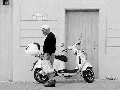 Man walking person black and white Photo