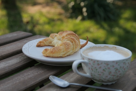 Foto Café xícara prato refeição