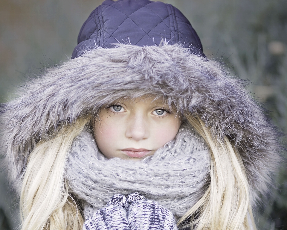 Frio inverno garota cabelo