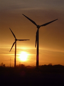 Sunset windmill wind dawn Photo