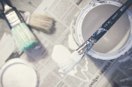 White paint painting bucket Photo