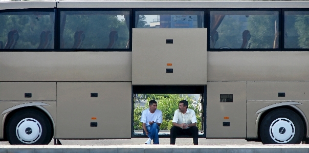 Foto Mobil mengangkut kendaraan bis