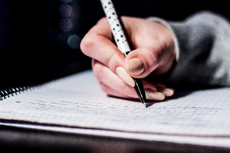 Notebook writing hand working Photo