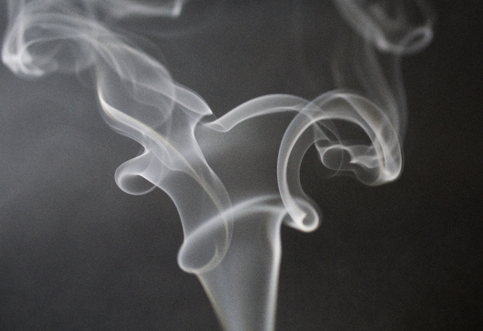 Light black and white smoke smoking