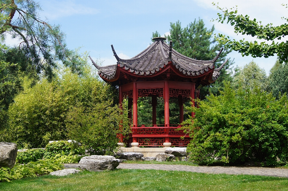 Landscape flower building idyllic