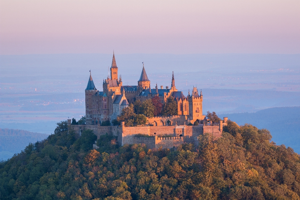 Mountain sunrise chateau dusk