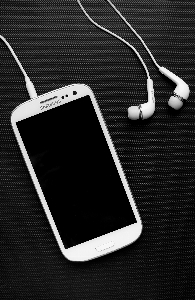 Smartphone mobile music black and white Photo