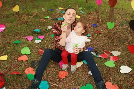 People play flower heart Photo