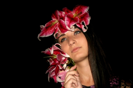 Girl flower dance portrait Photo