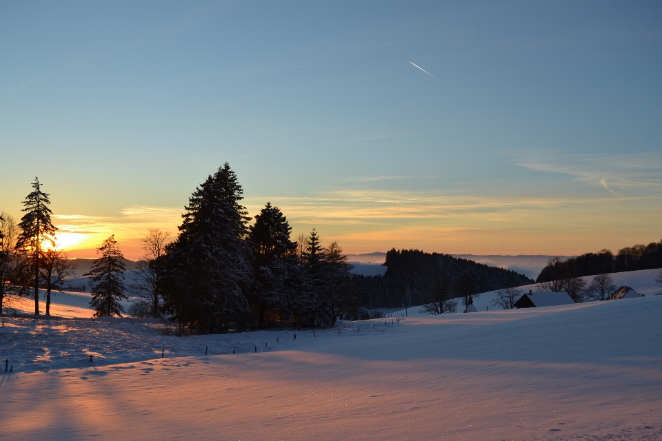 Paysage montagne neige froid