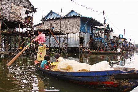 Water woman boat lake Photo