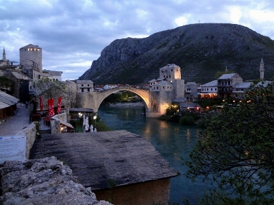 Sea coast bridge town Photo