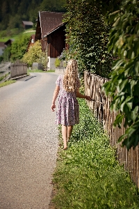 Nature grass person fence Photo