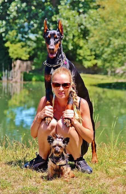 Naturaleza gente mujer perro