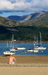 Man beach sea coast Photo