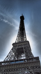 Sky skyline eiffel tower paris Photo