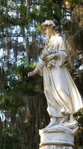 Woman white old stone Photo