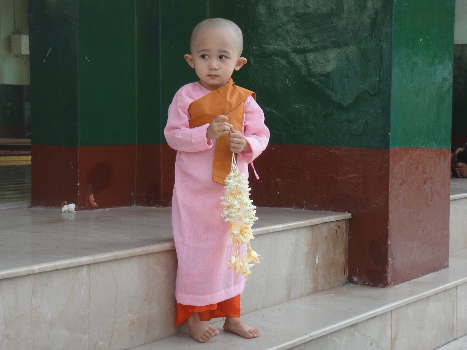 Girl sweet peaceful monk