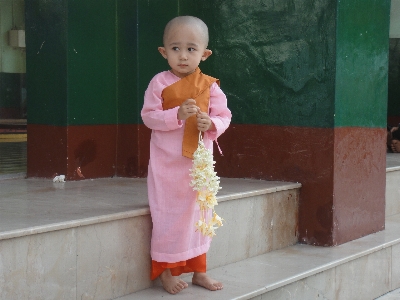 Girl sweet peaceful monk Photo