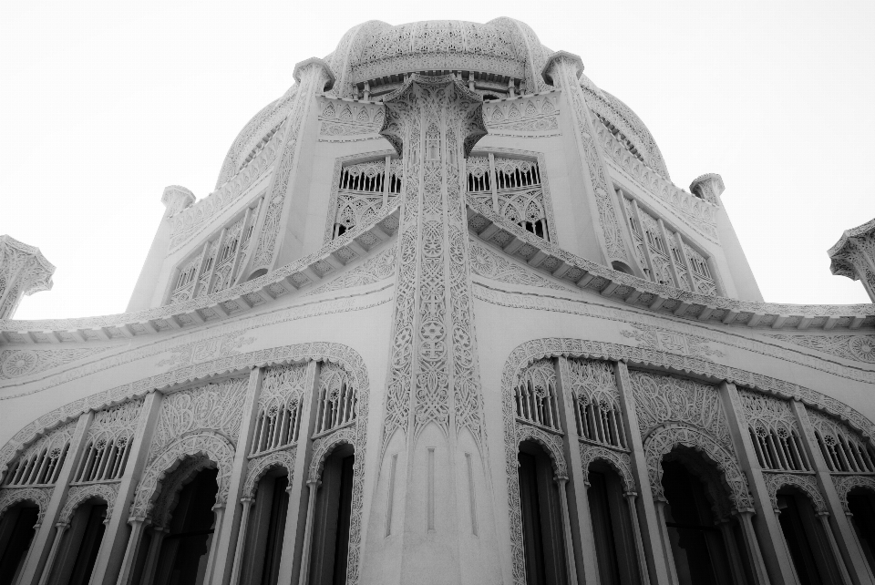 Black and white architecture sky town