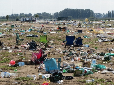 Storm camping destroyed rubbish Photo