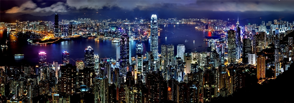 Landscape skyline night city