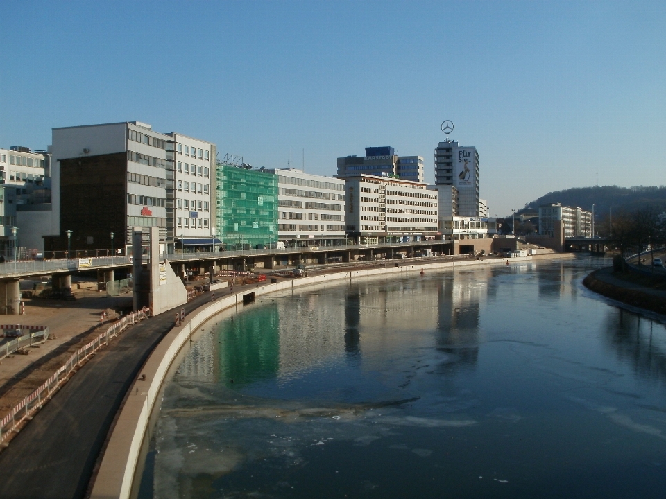 Winter dock horizont stadt