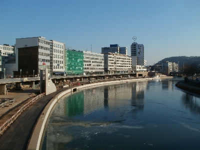 冬 dock スカイライン 街 写真