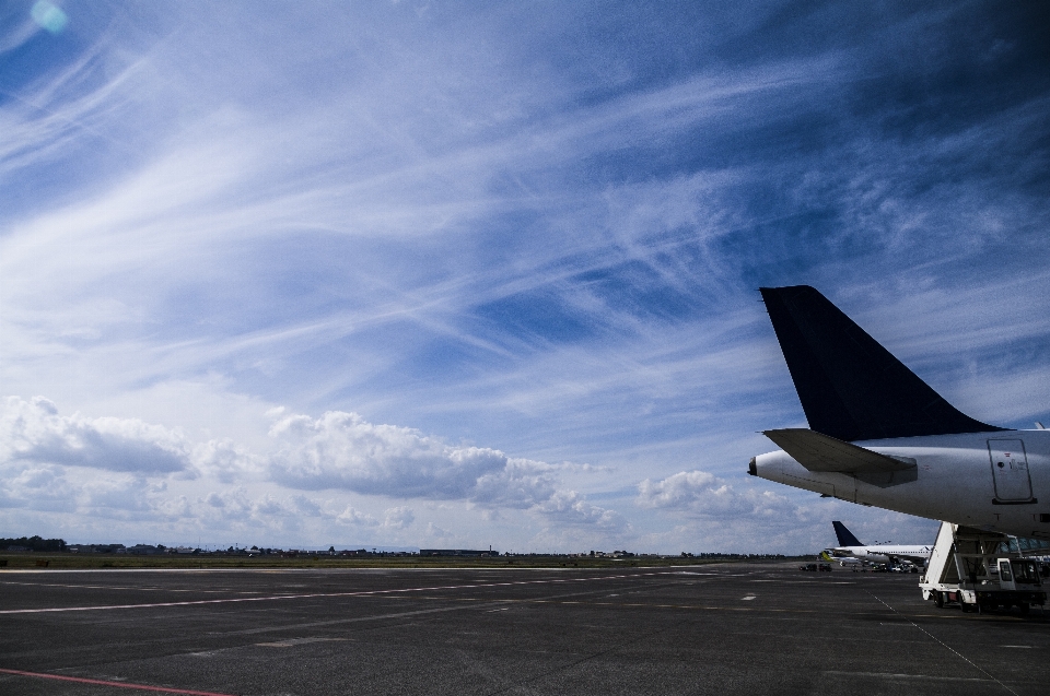 Wing cloud sky airplane