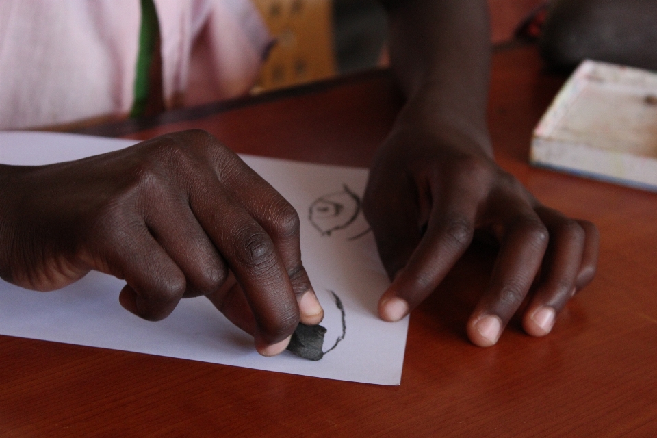 Writing hand creative play