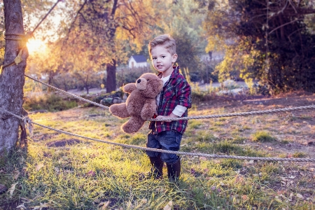 Forest people fall flower Photo