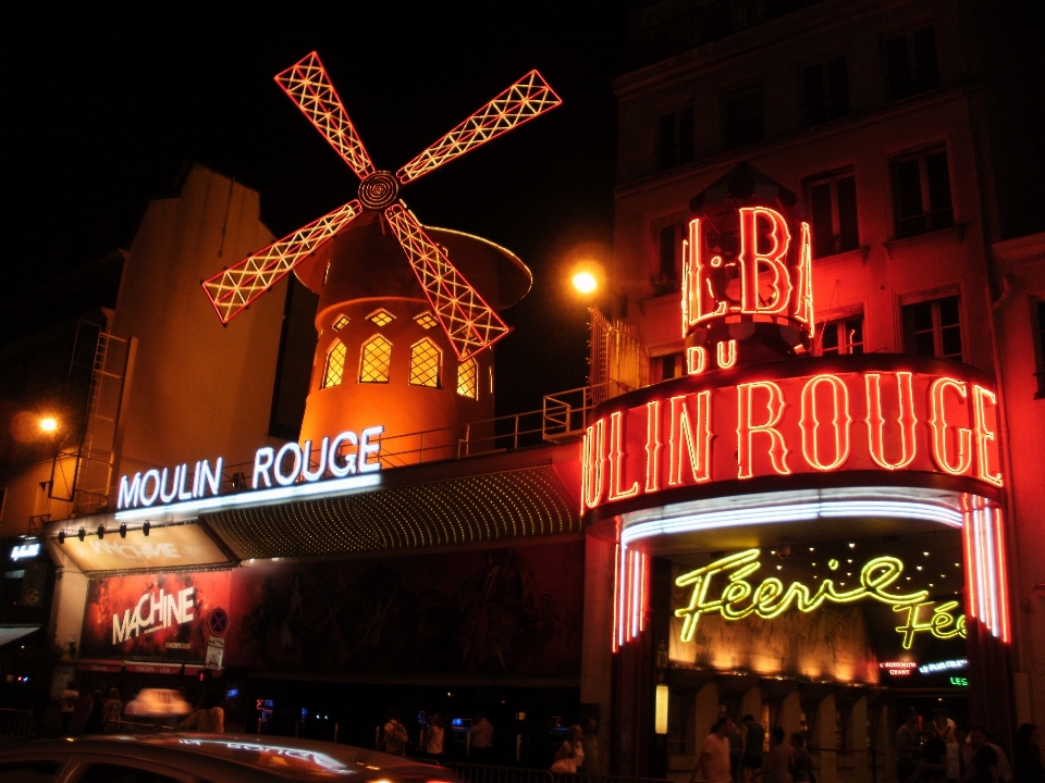 Noche parís señalización señal de neón
